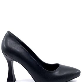 ST-001 Siyah Günlük 9 cm Topuklu Bayan Stiletto Ayakkabı