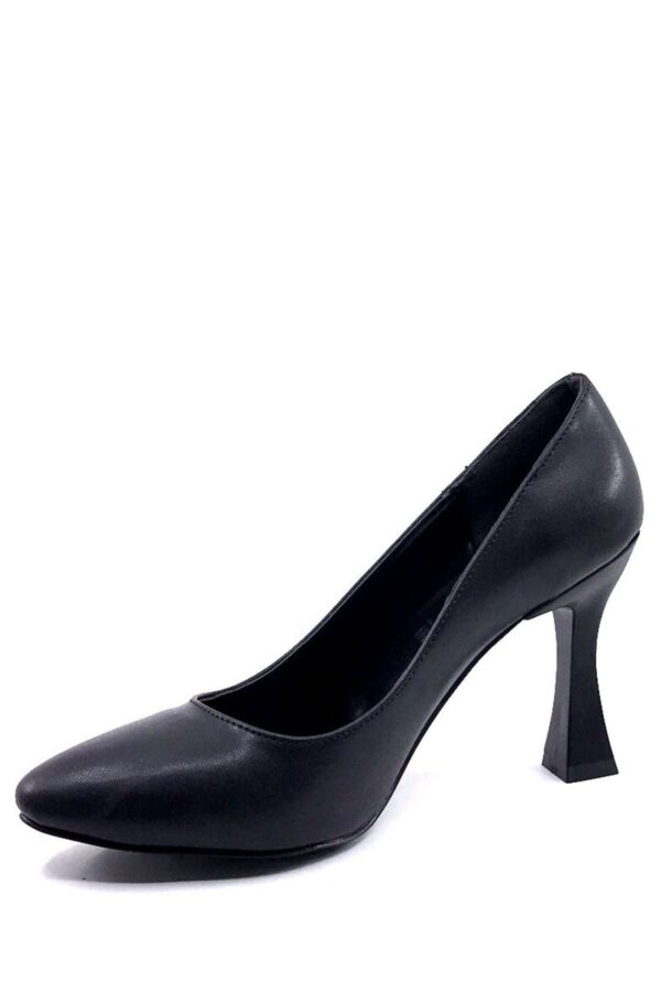 ST-001 Siyah Günlük 9 cm Topuklu Bayan Stiletto Ayakkabı - Görsel 2