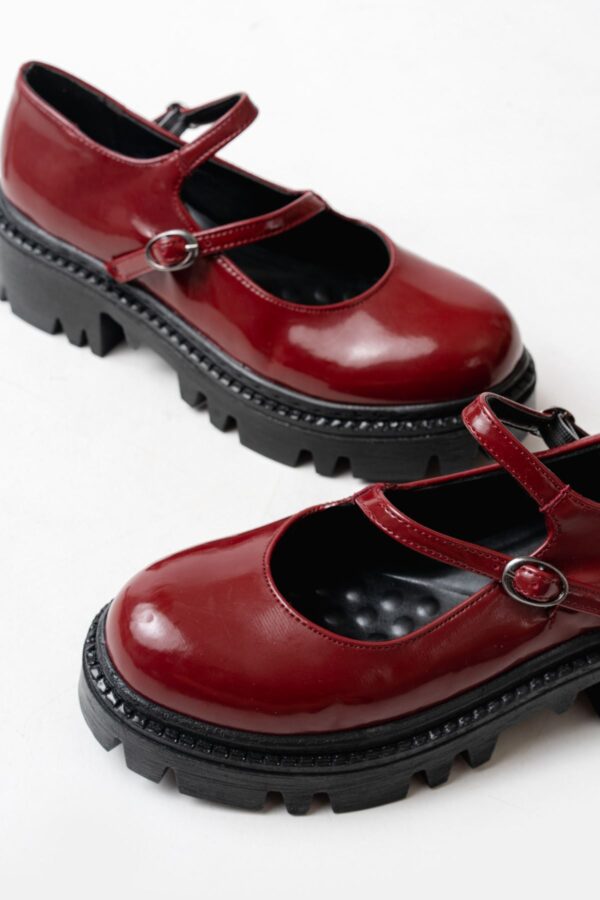 868-756 Bordo Rugan Günlük Yüksek Tabanlı Loafer Ayakkabı - Görsel 4