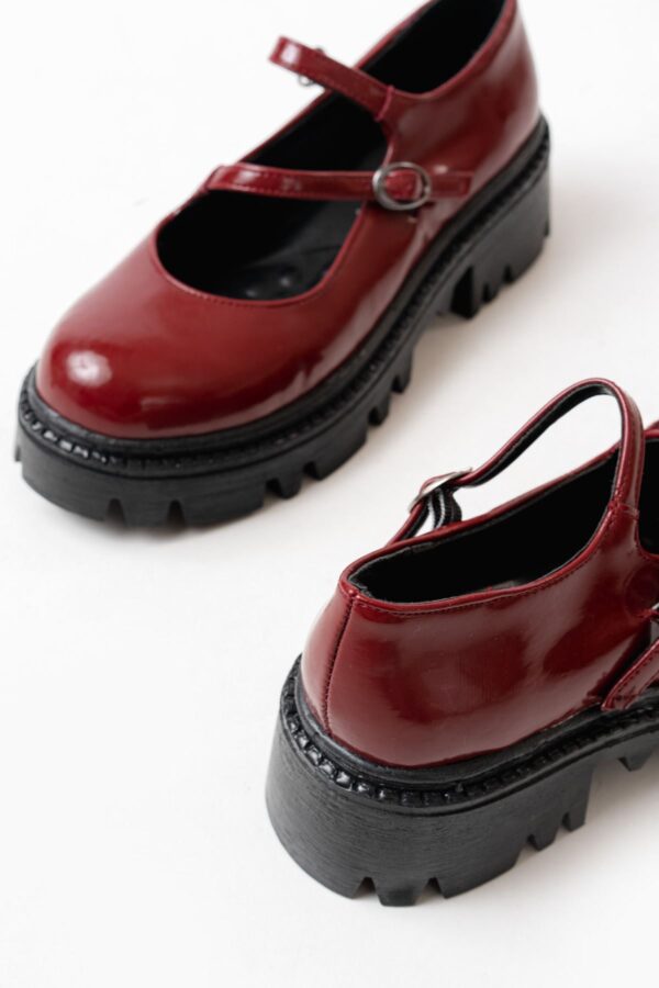 868-756 Bordo Rugan Günlük Yüksek Tabanlı Loafer Ayakkabı - Görsel 5