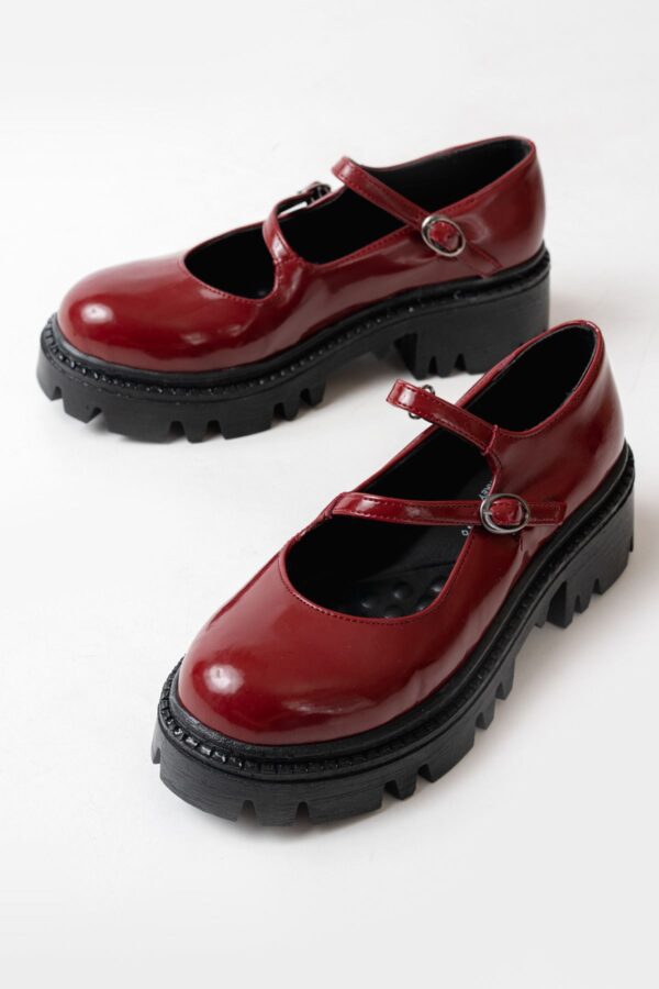 868-756 Bordo Rugan Günlük Yüksek Tabanlı Loafer Ayakkabı - Görsel 3