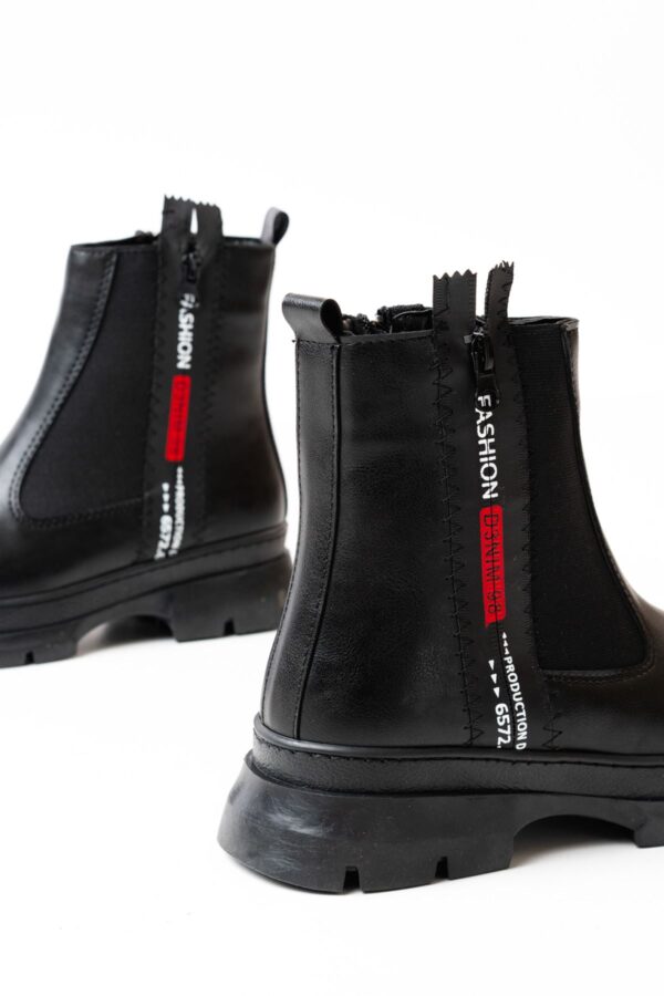 ASM-086 Siyah Fashion Aksesuarlı Fermuarlı Günlük Kadın Bot - Görsel 5