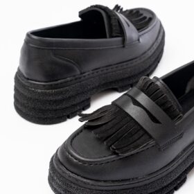 749-749 Siyah Günlük Yüksek Tabanlı Loafer Ayakkabı