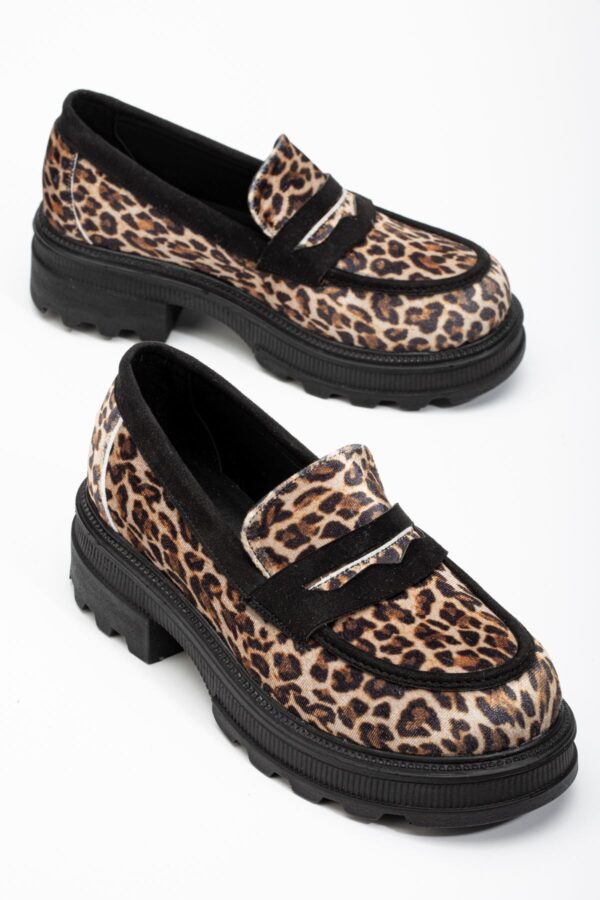 746-759 Leopar Günlük Yüksek Tabanlı Loafer Ayakkabı - Görsel 5