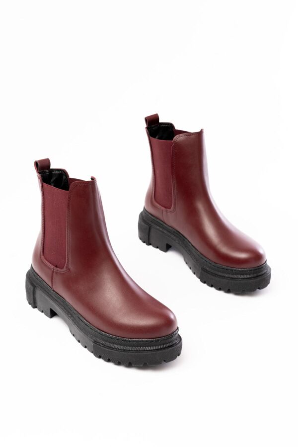 812-2137 Bordo Lastikli Günlük Kadın Bot - Görsel 3