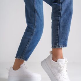 ALESSI Bağcıklı Ortopedik Taban Kadın Sneaker Ayakkabı BT Beyaz