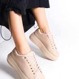 BIANA Bağcıklı Ortopedik Taban Kadın Sneaker Ayakkabı TT Ten