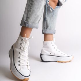 ROMA Bağcıklı Ortopedik Taban Kadın Sneaker Ayakkabı BT Beyaz